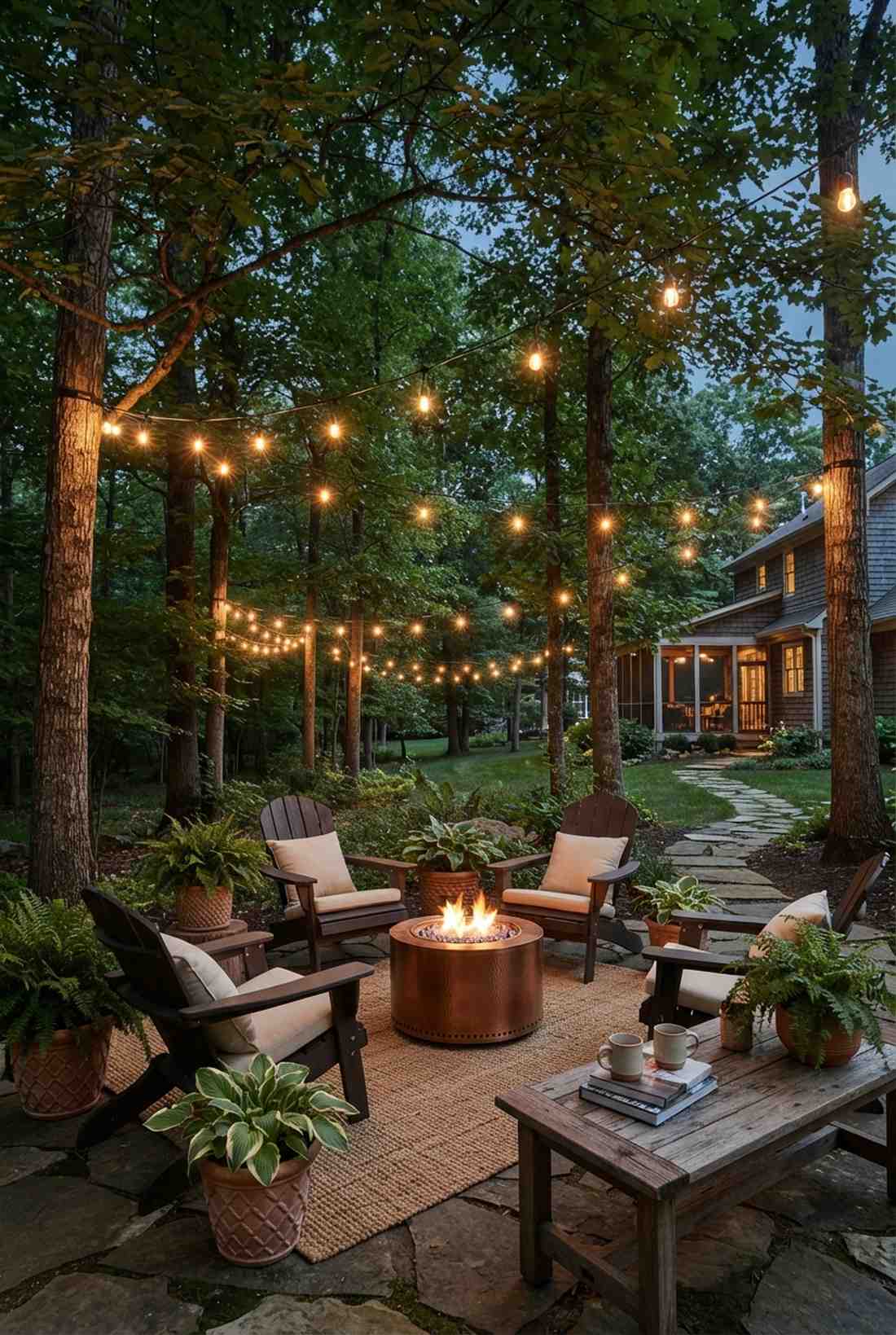tree canopy string suspension