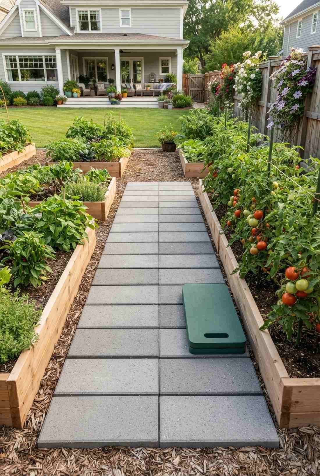 vegetable garden row access