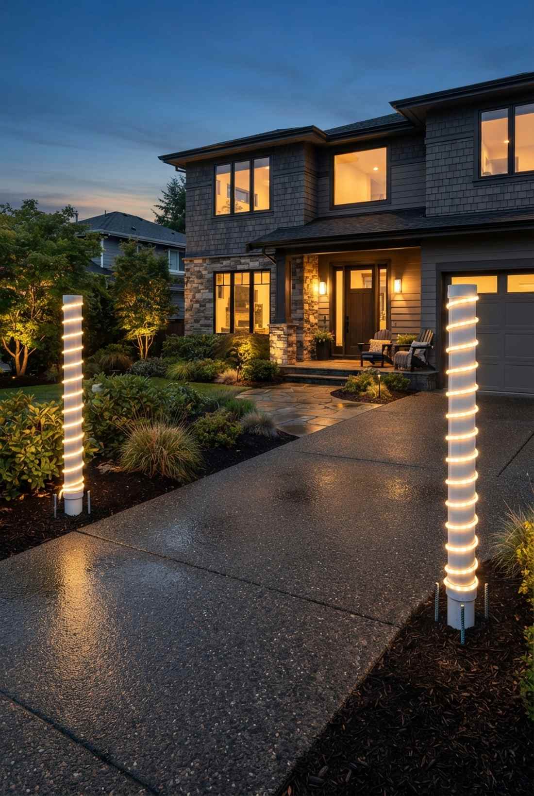 vertical light columns