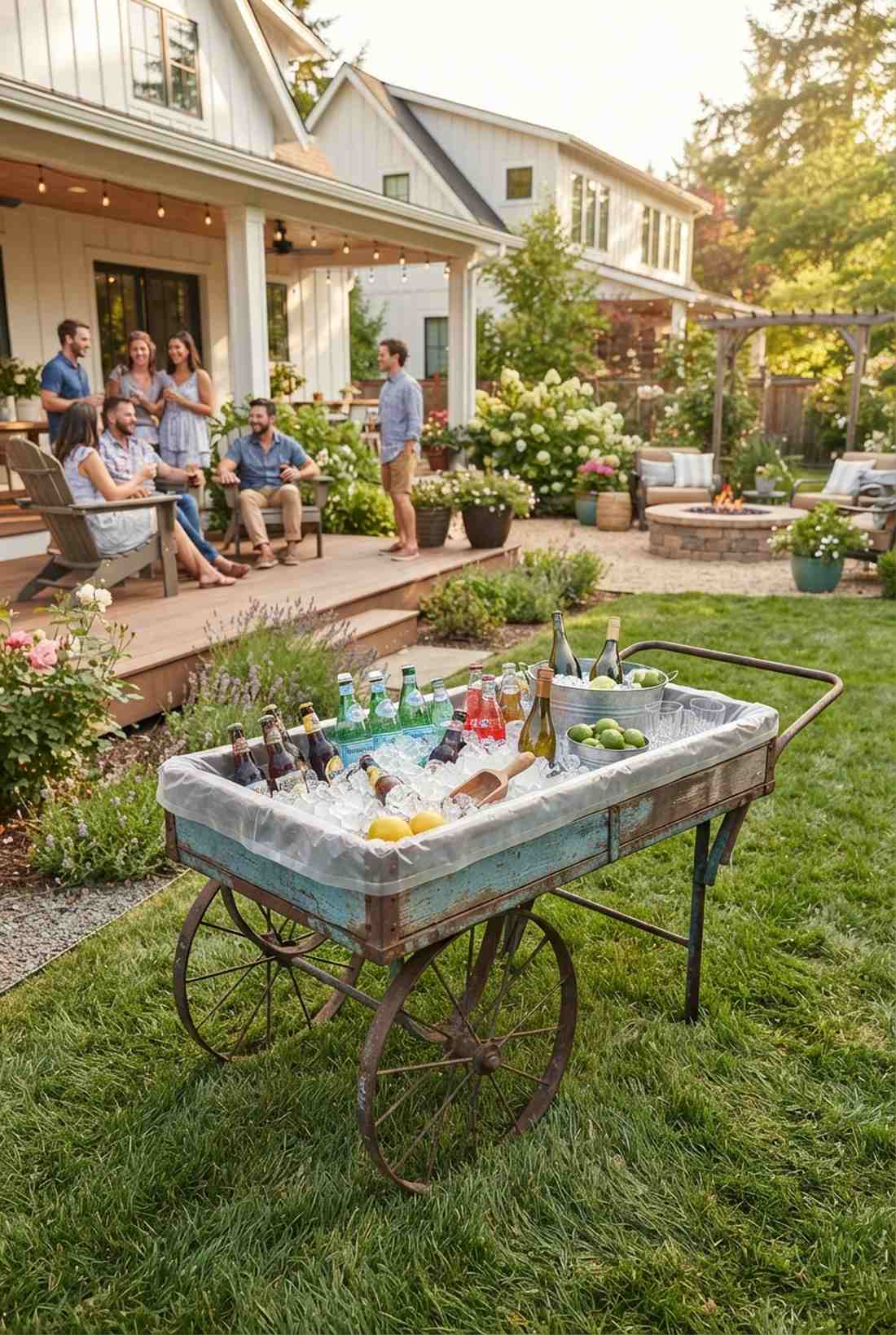 vintage garden cart displays