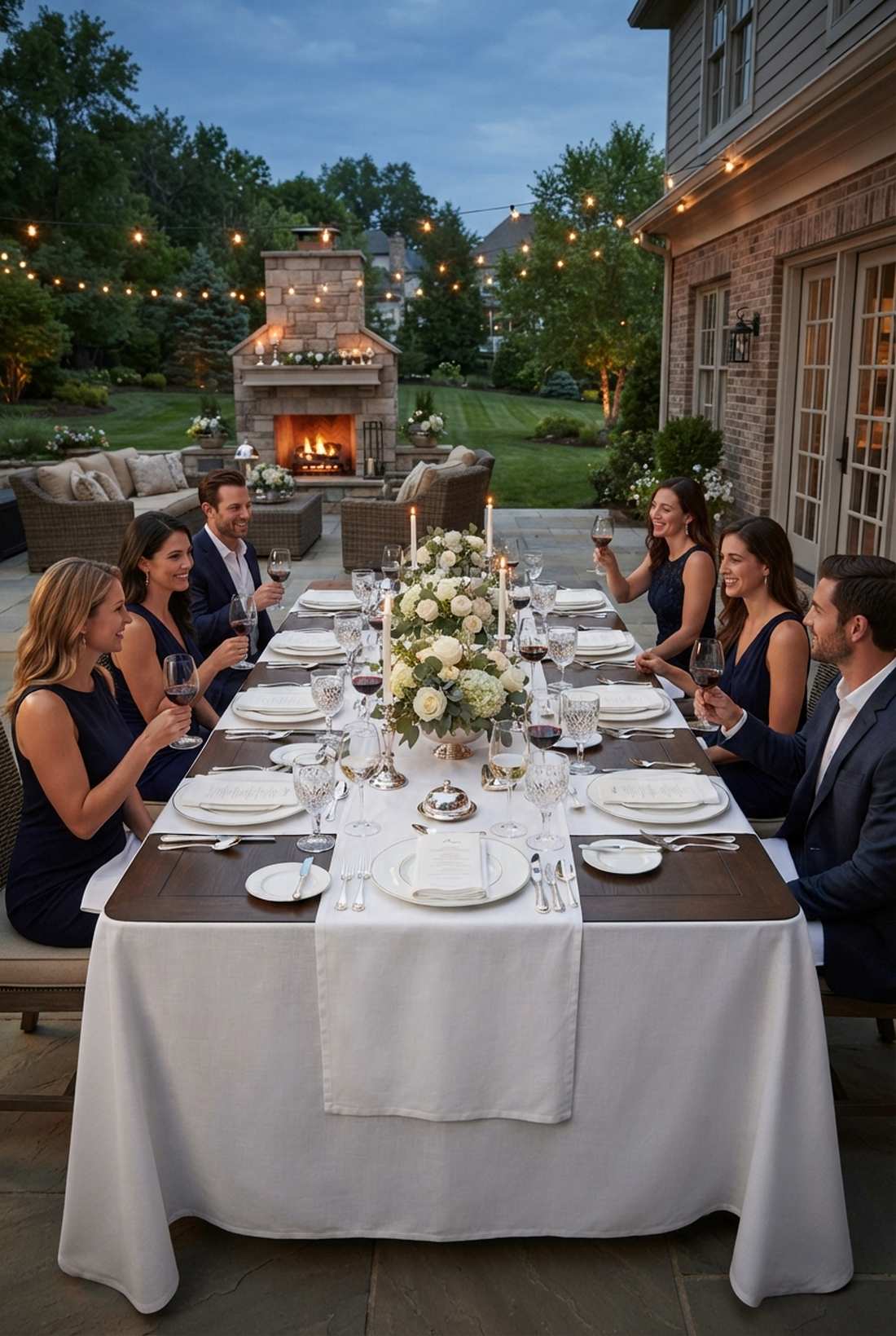 white glove table service setup