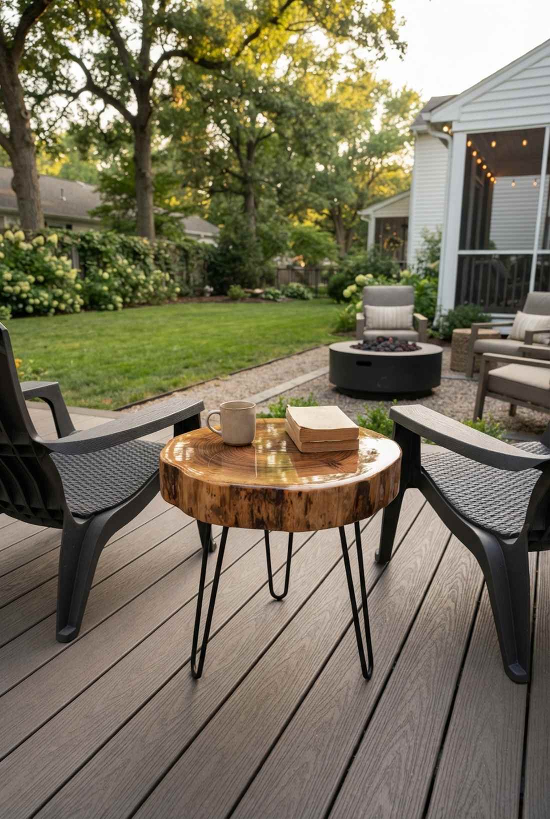wood log slice tables