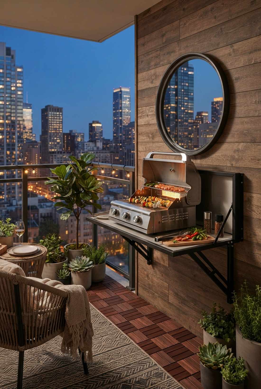 apartment balcony mini kitchen