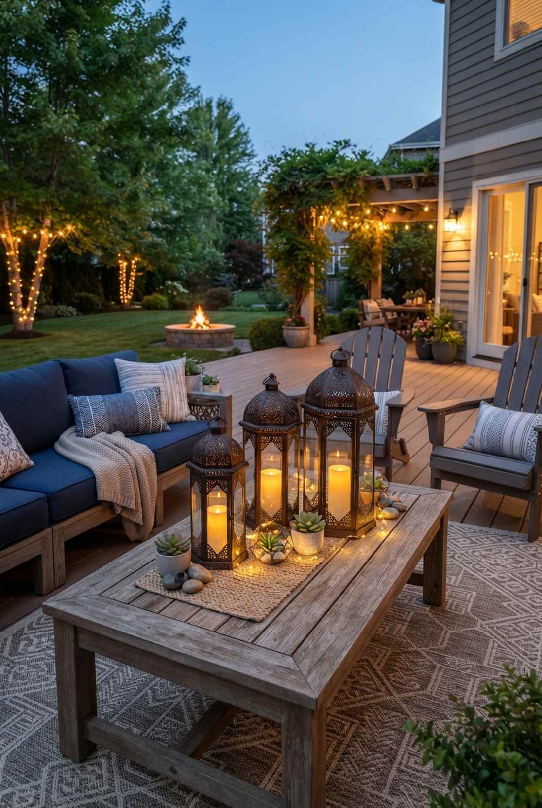 lanterns on side tables