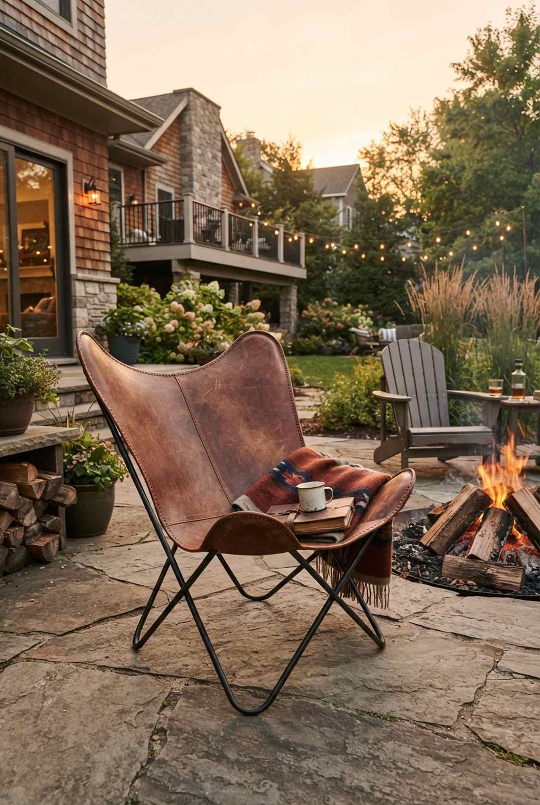 leather sling butterfly chair