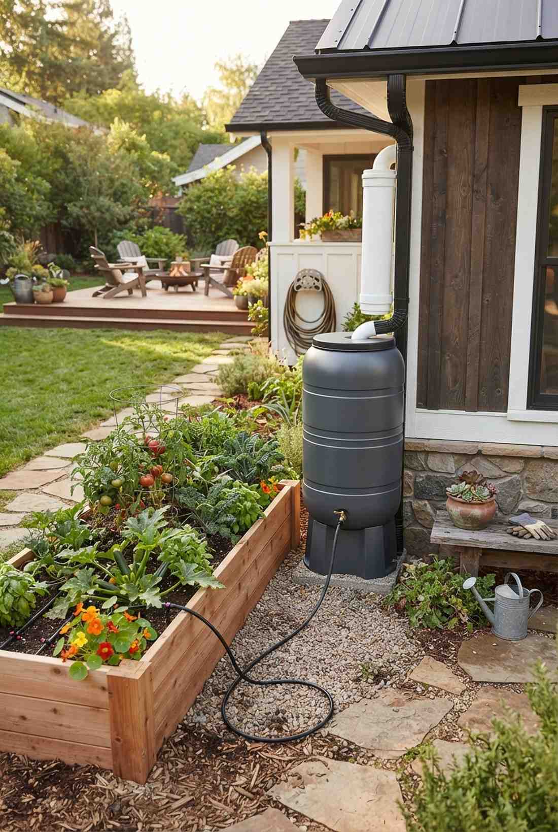rainwater harvesting garden system