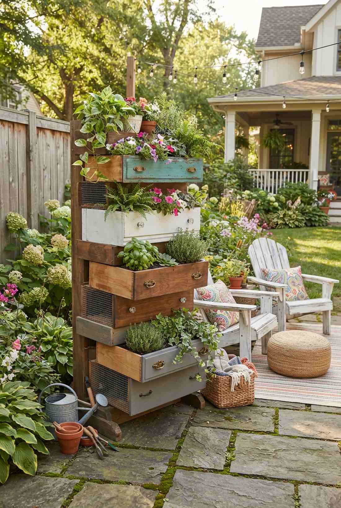 repurposed drawer vertical stack