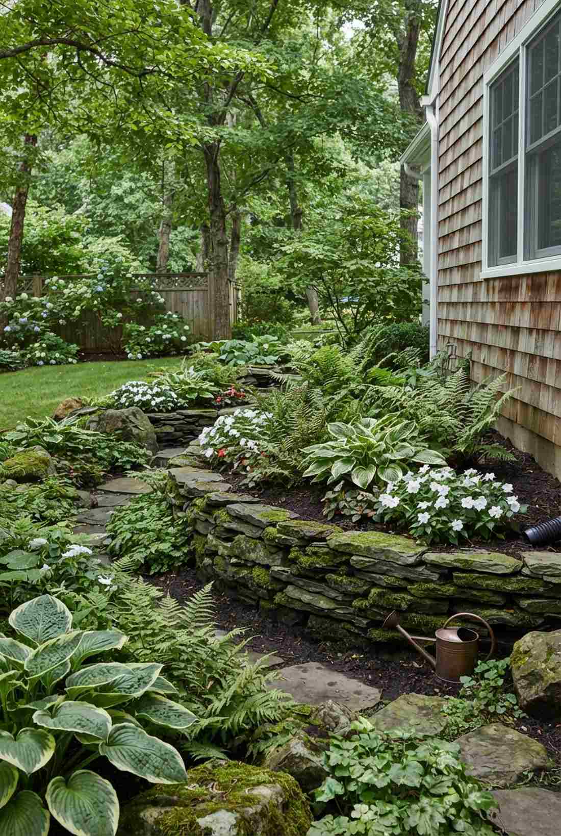 shade loving flower pocket bed