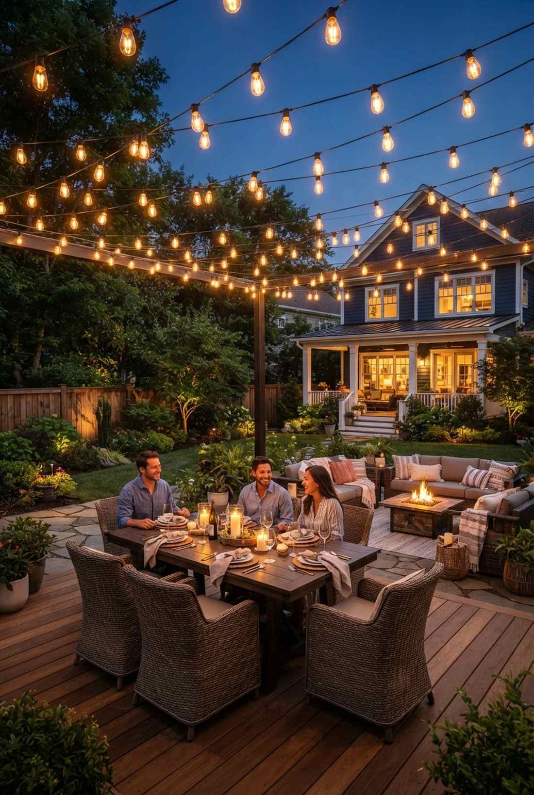 string light canopy overhead