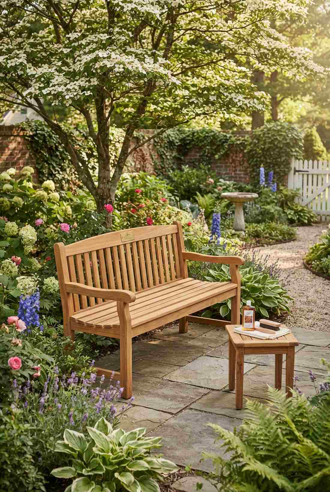 teak memorial bench
