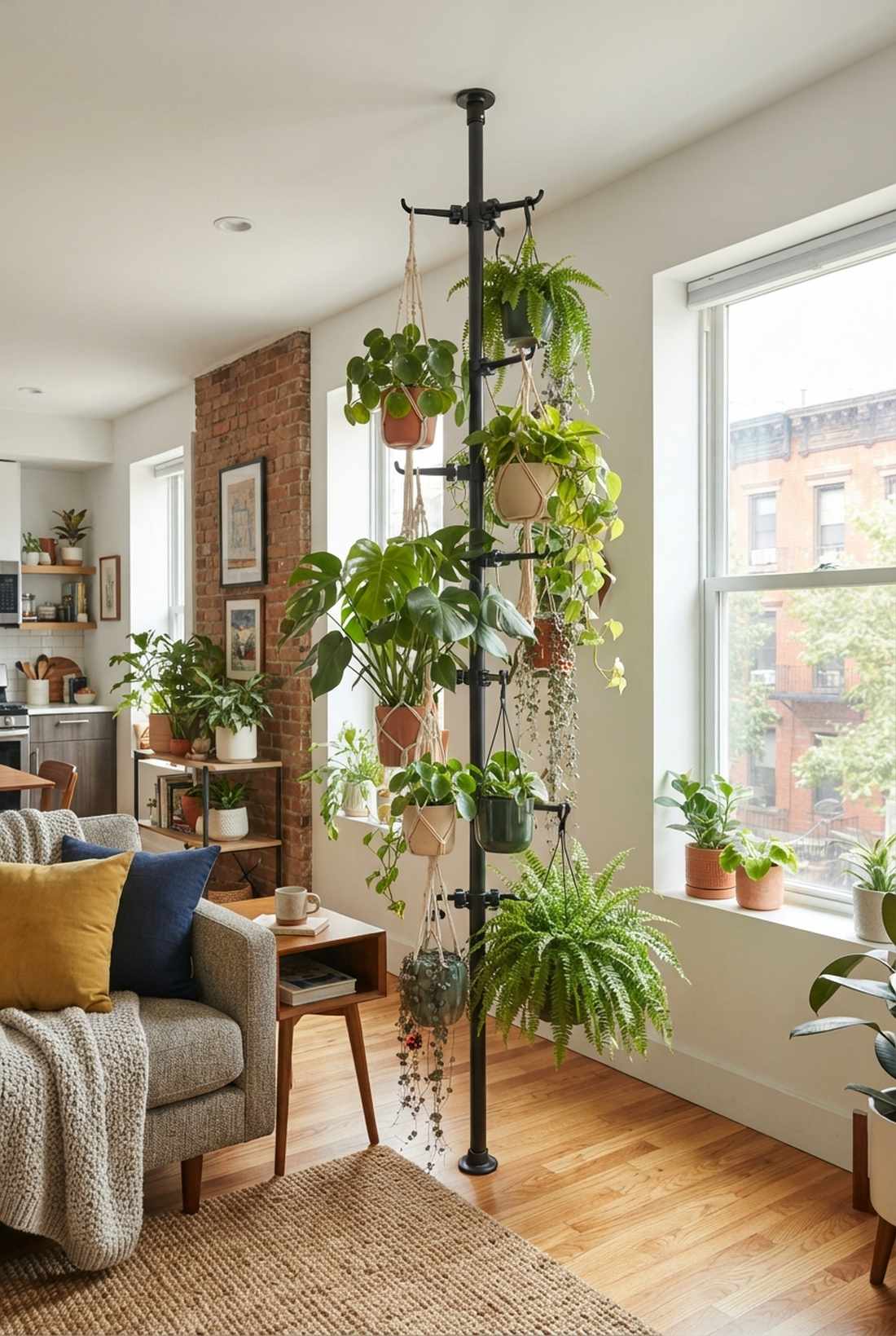 vertical tension pole rack