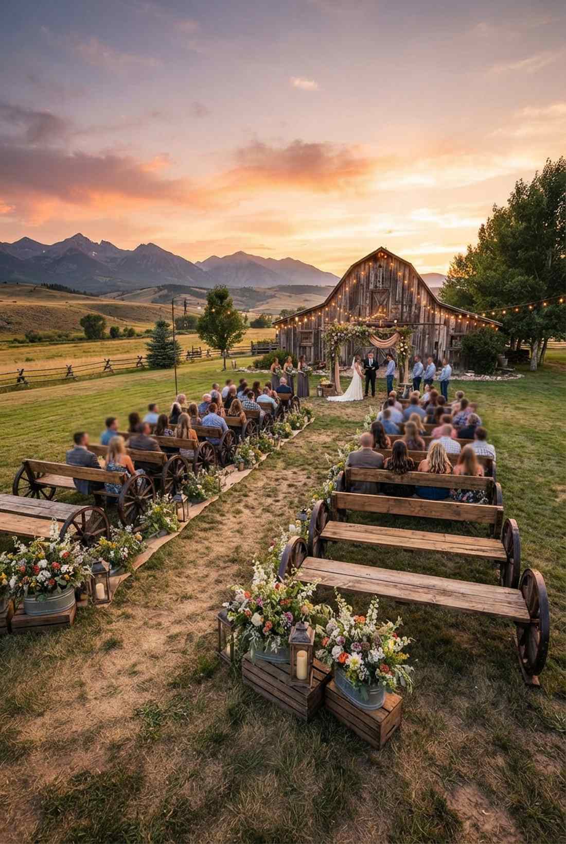 wagon wheel benches