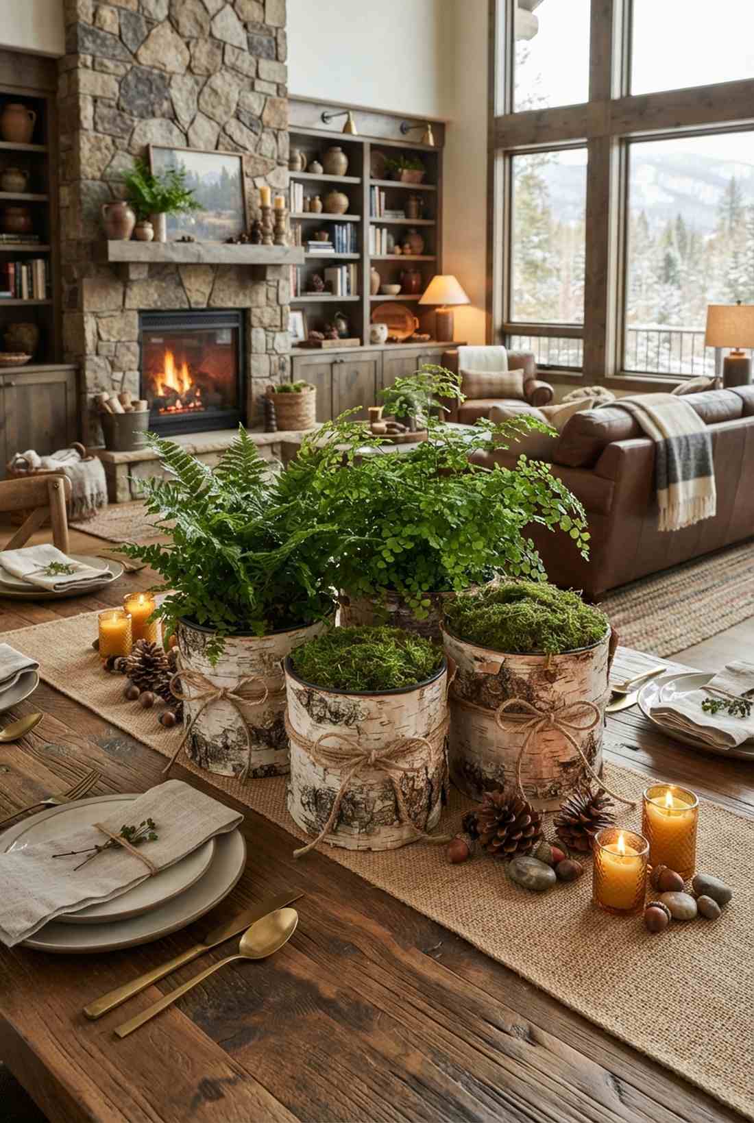 birch bark wrapped pots