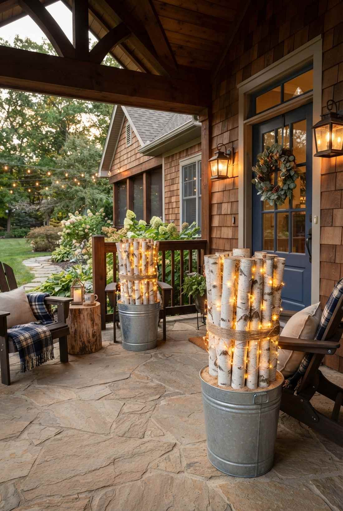 birch log arrangements