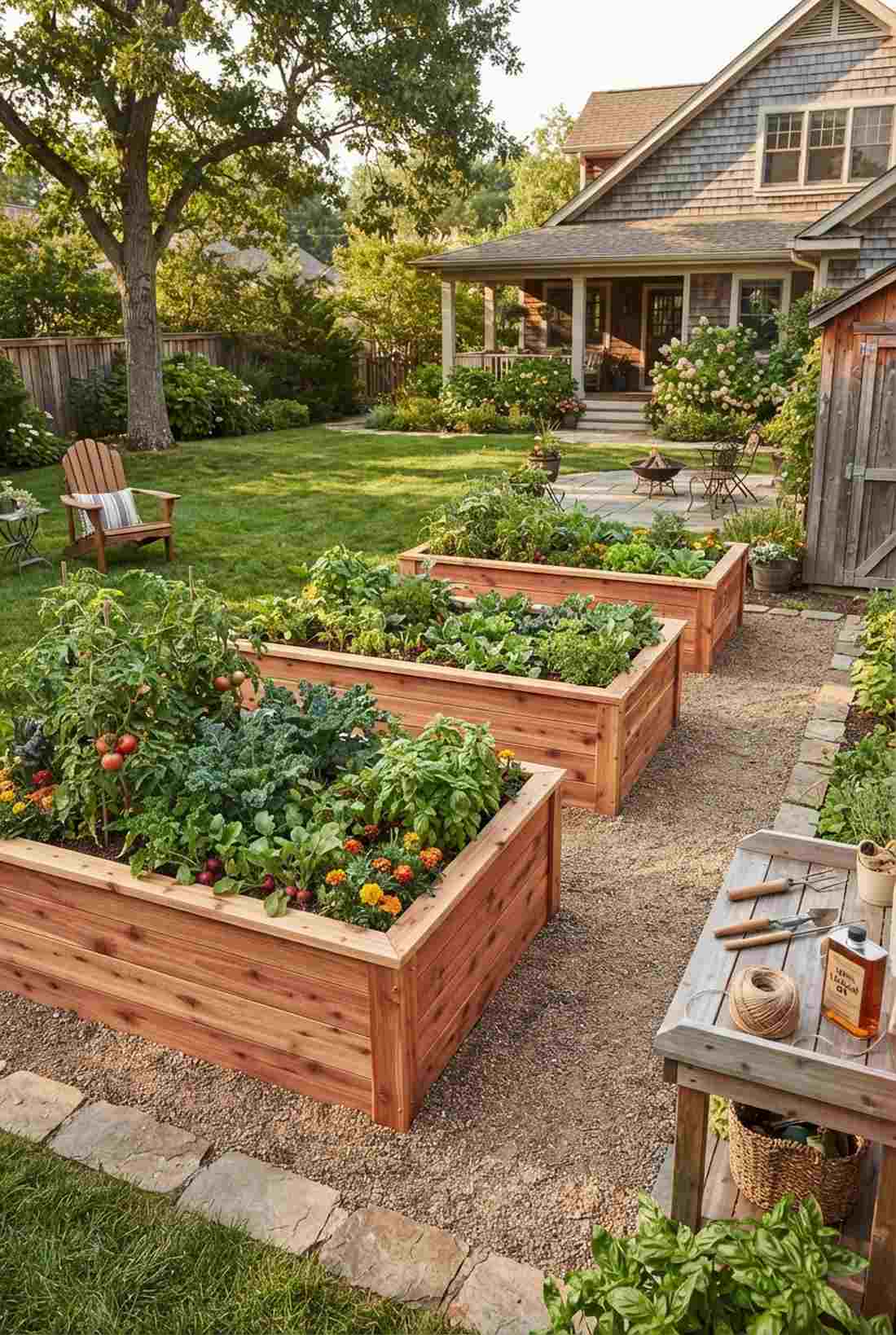 cedar or redwood timber beds