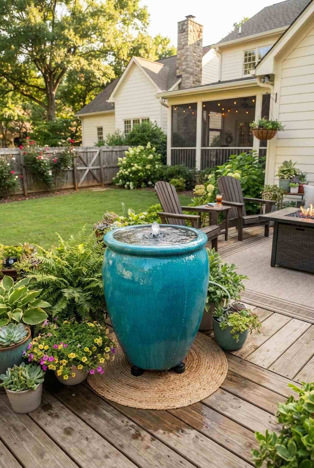 ceramic pot fountain