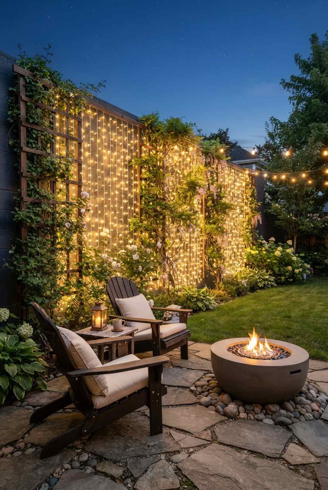 draped fairy light curtain
