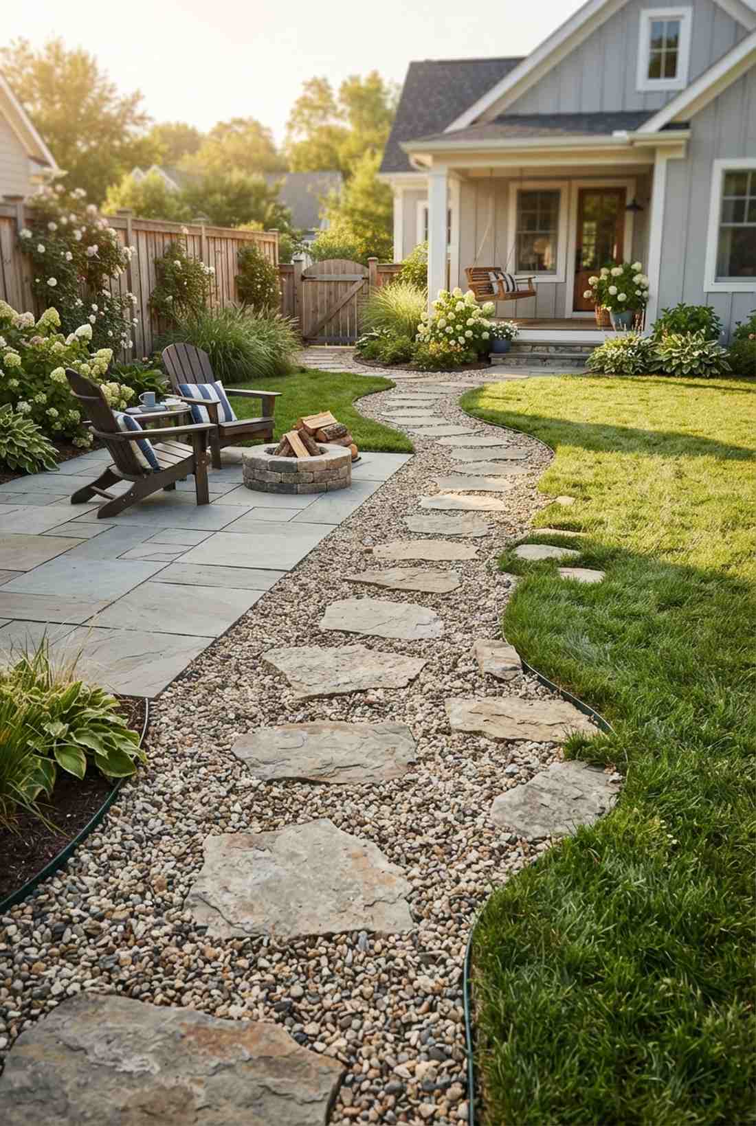 gravel to grass transition