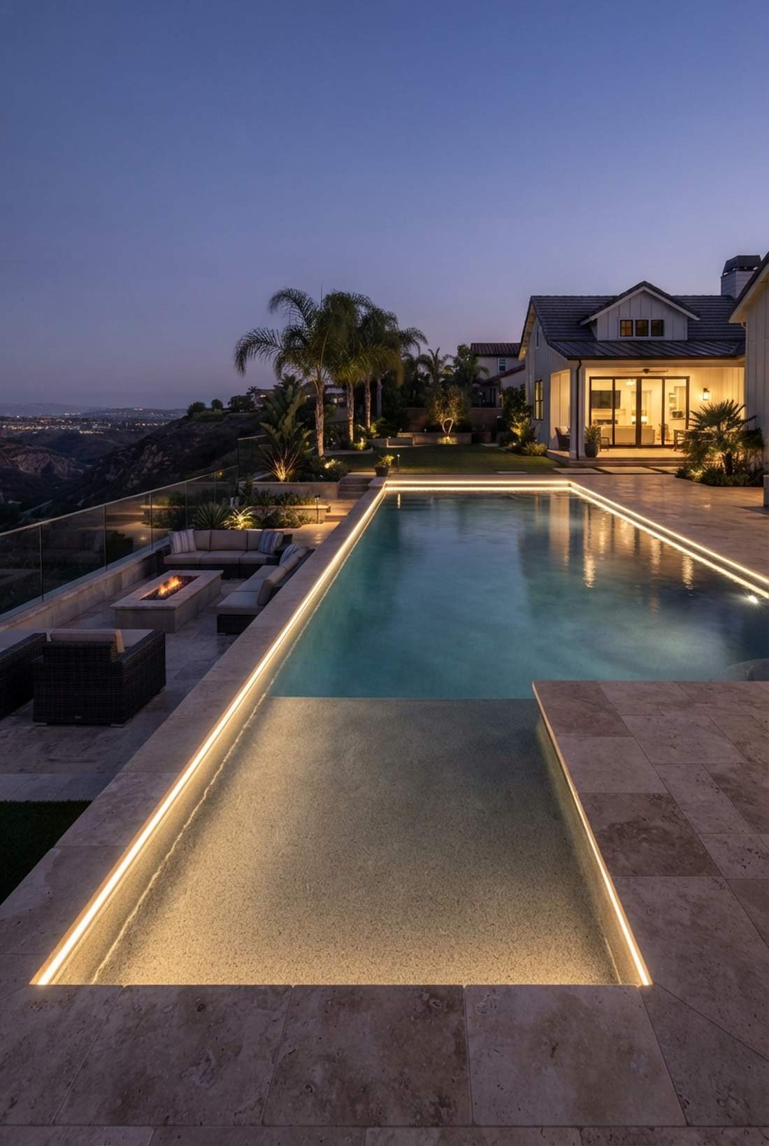 infinity pool edge lighting