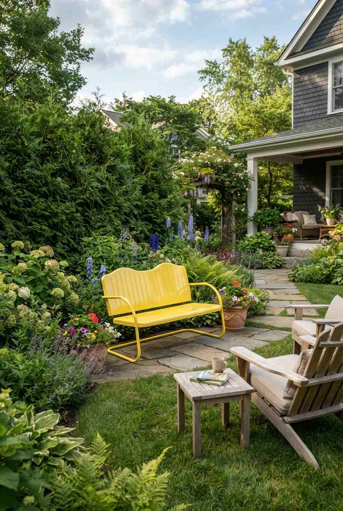 lemon yellow bench for statement seating
