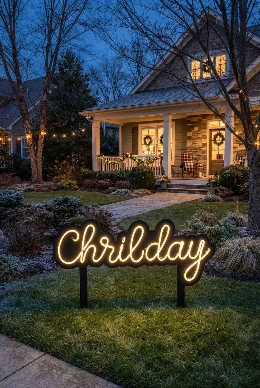 lighted garden signage
