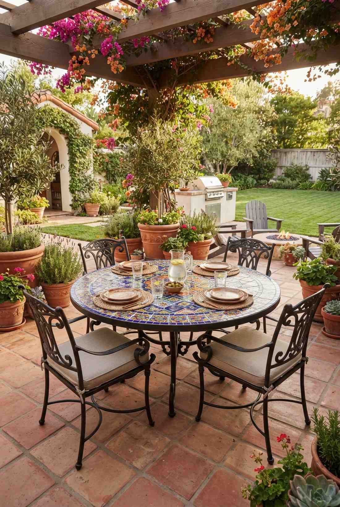 mosaic tile top dining table