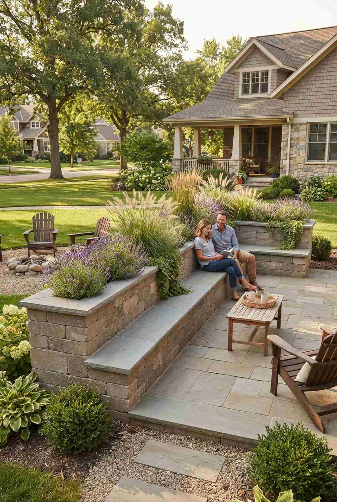 planter integrated seating wall