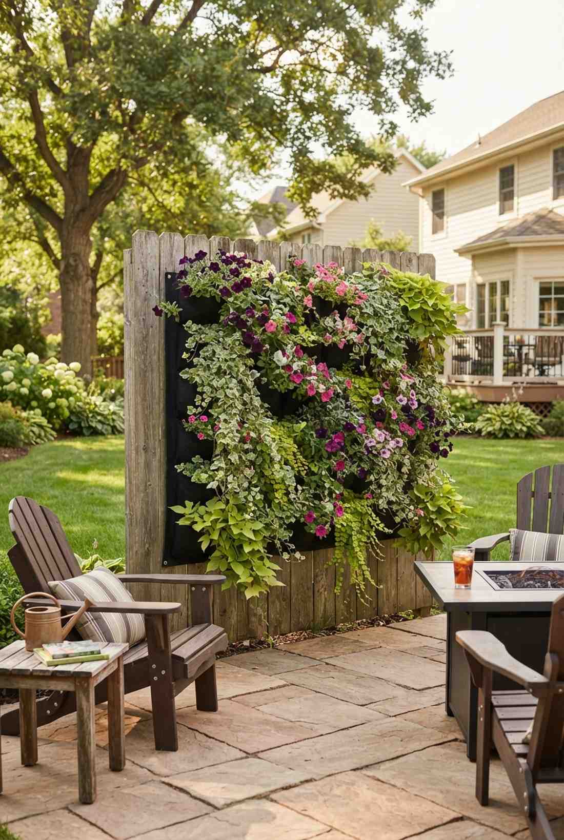 pocket planter wall with trailing varieties