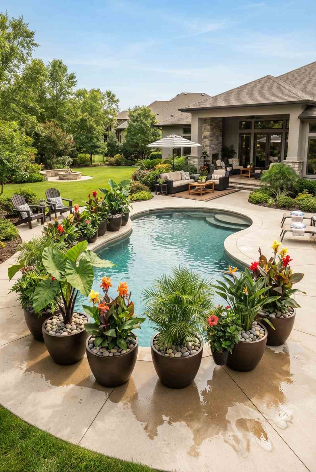 pool surround tropical ring