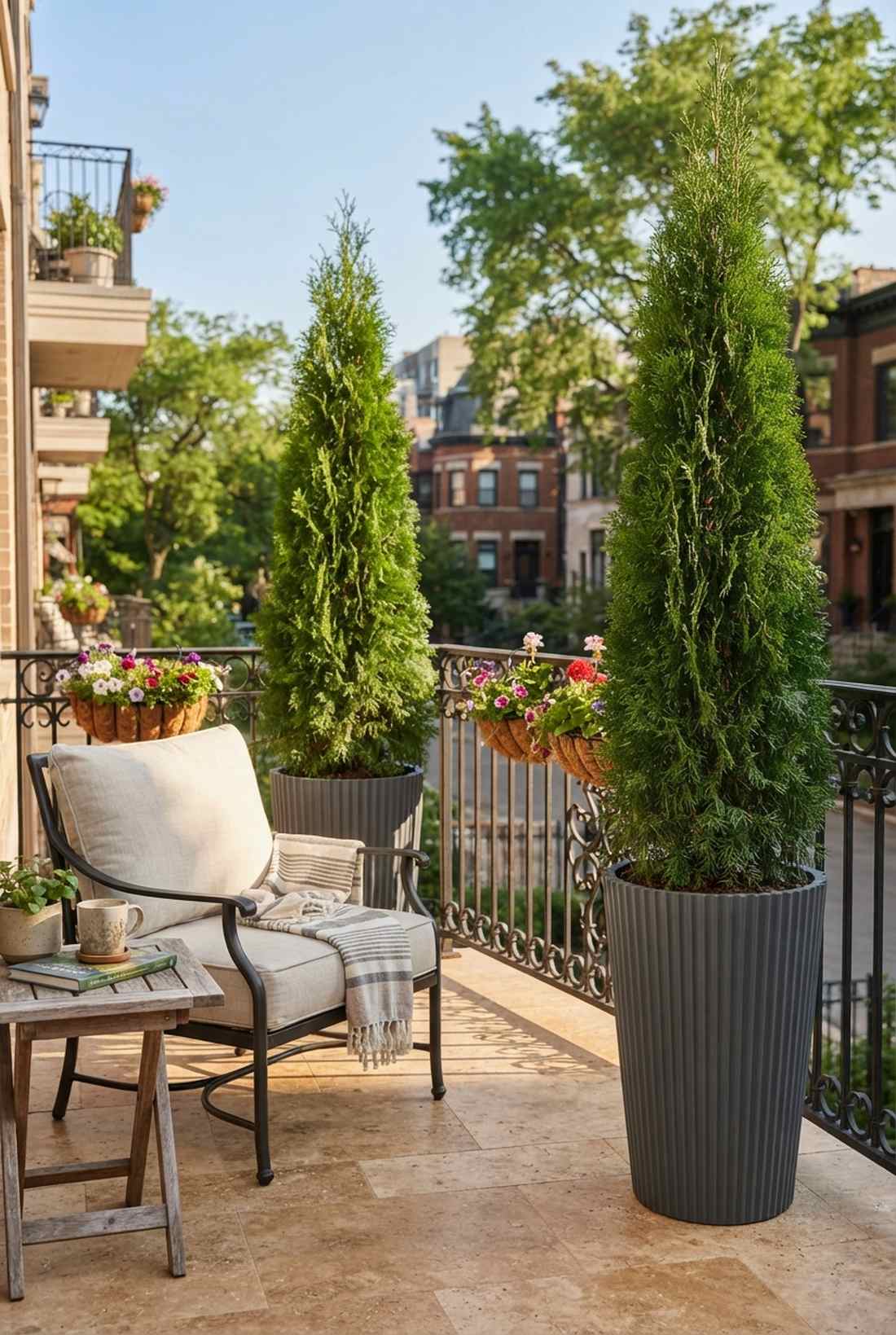 potted arborvitae columns