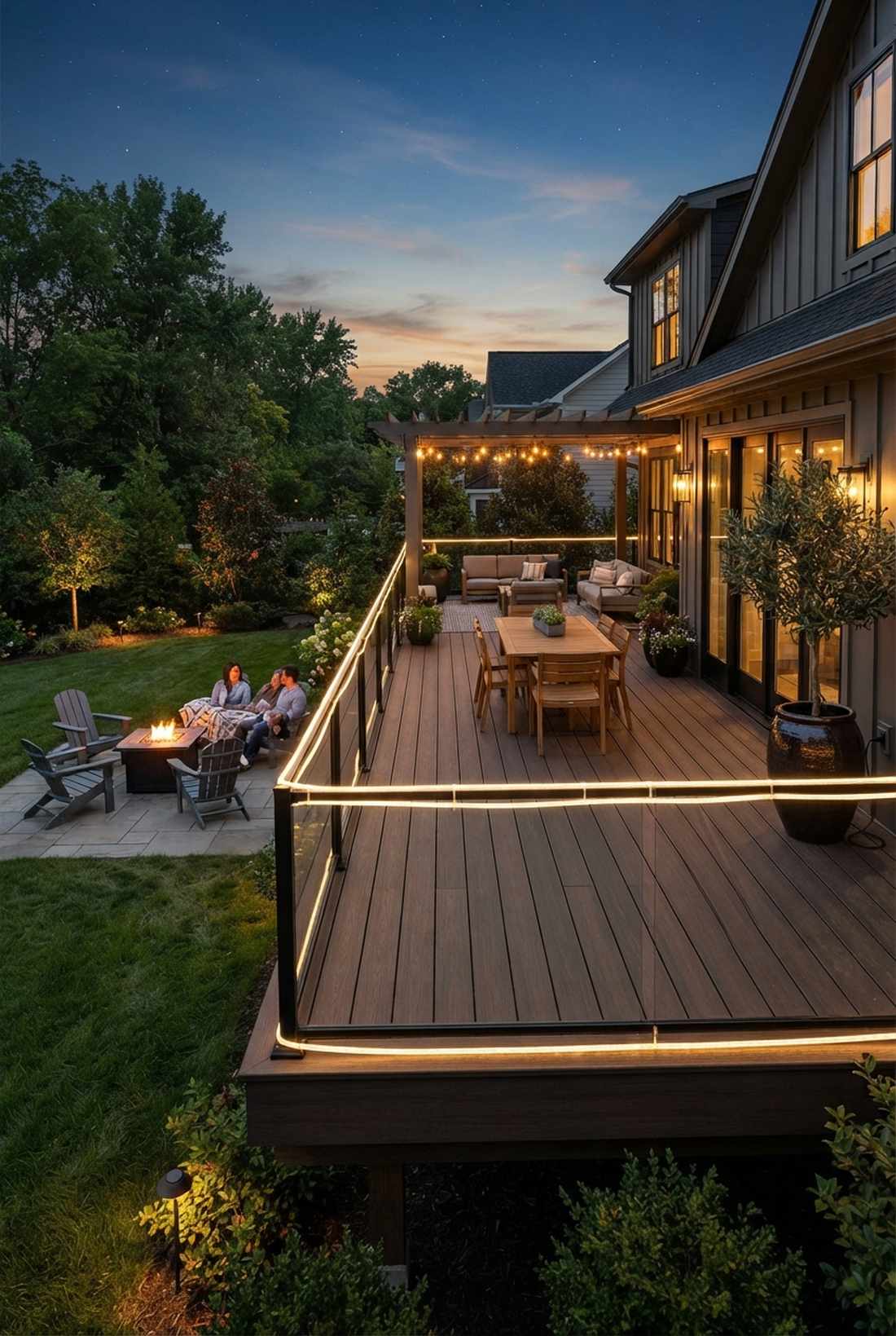 rope light railings