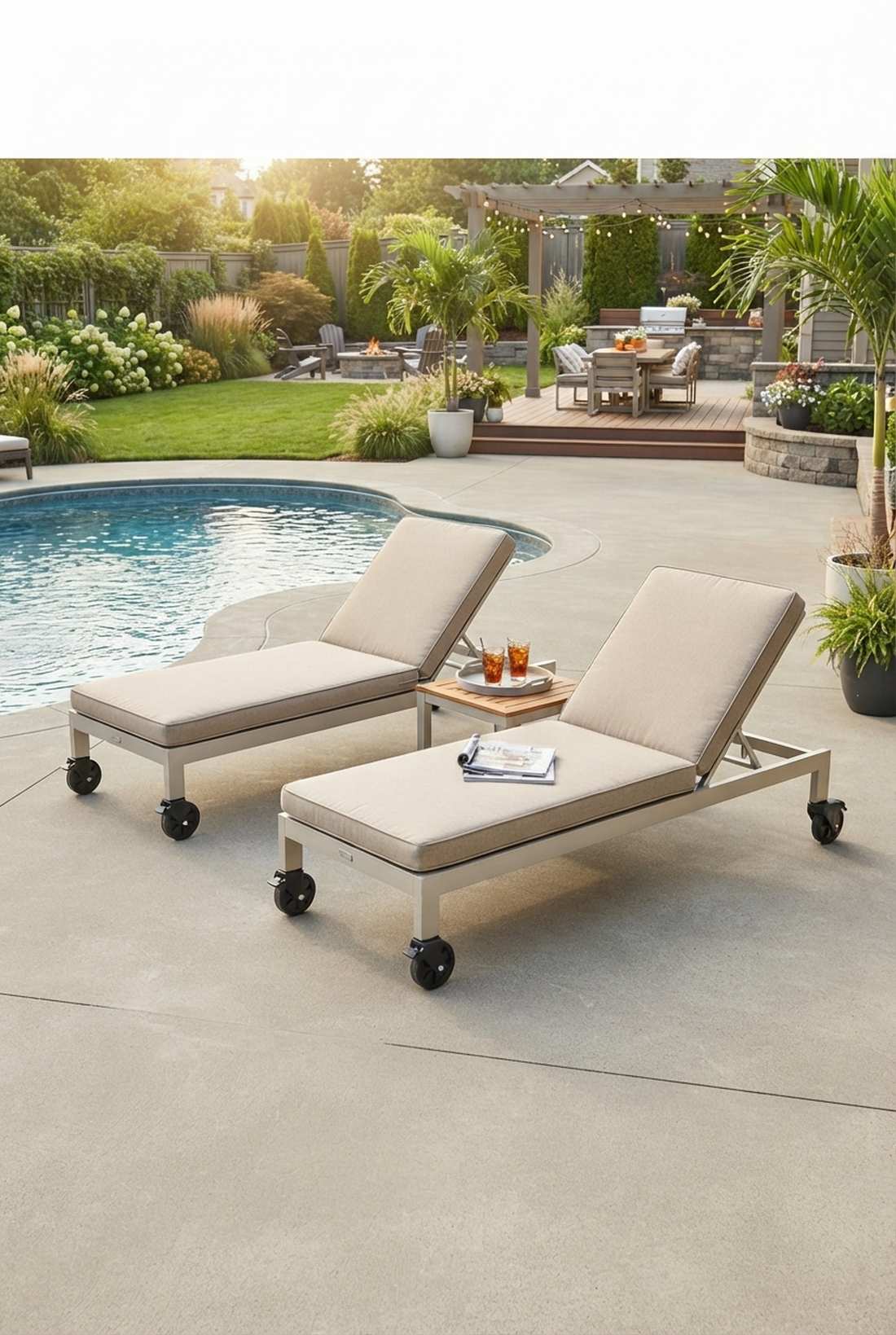 wheeled lounge chairs