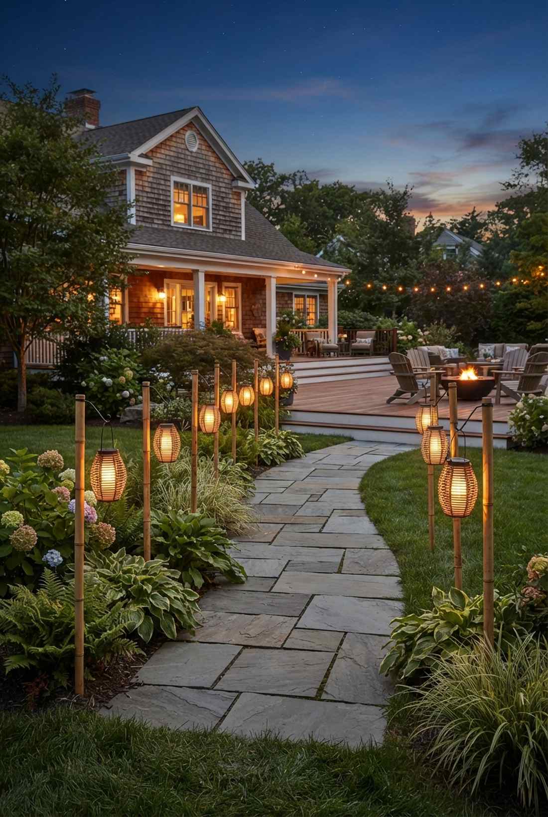 bamboo lantern posts