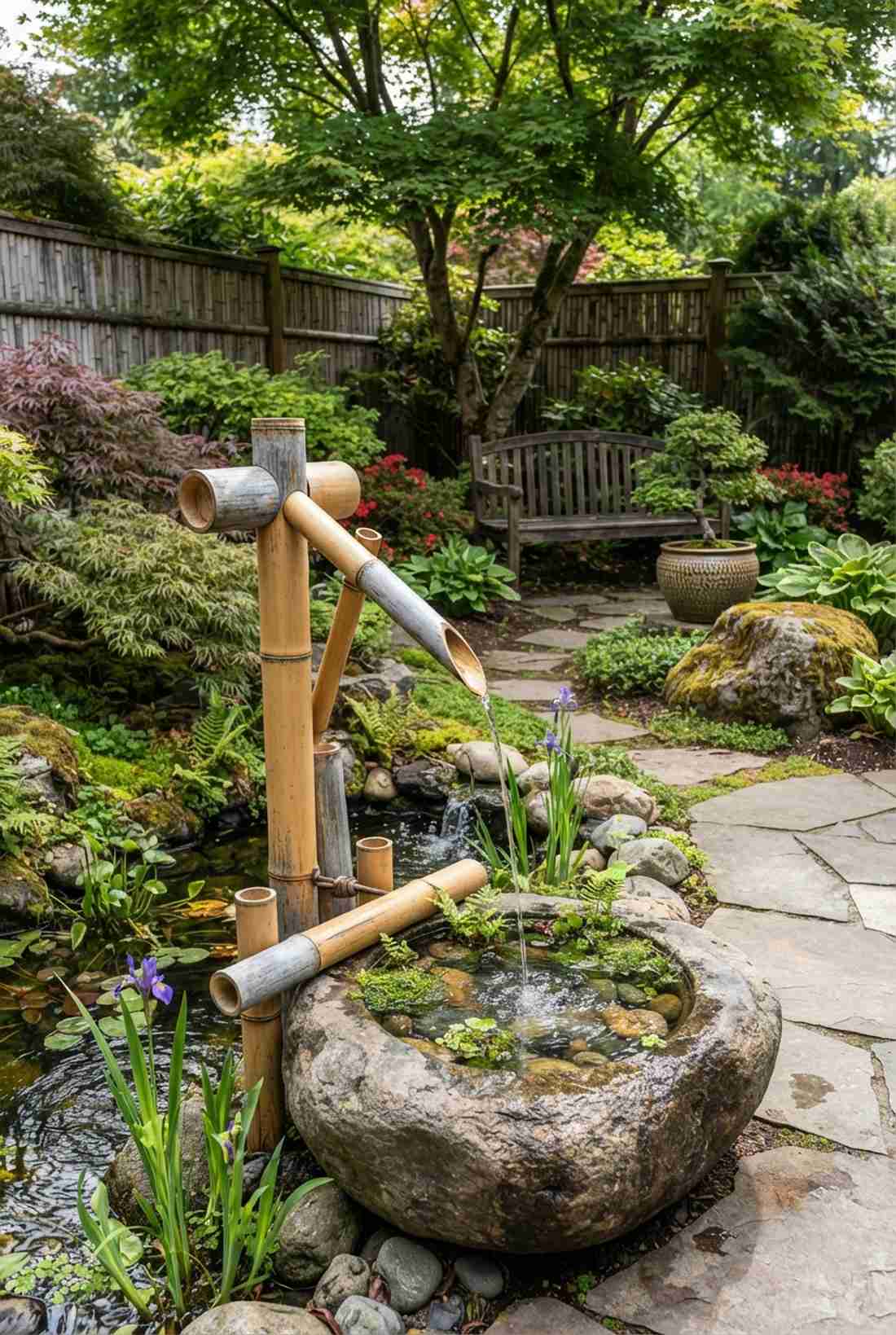 bamboo water spout