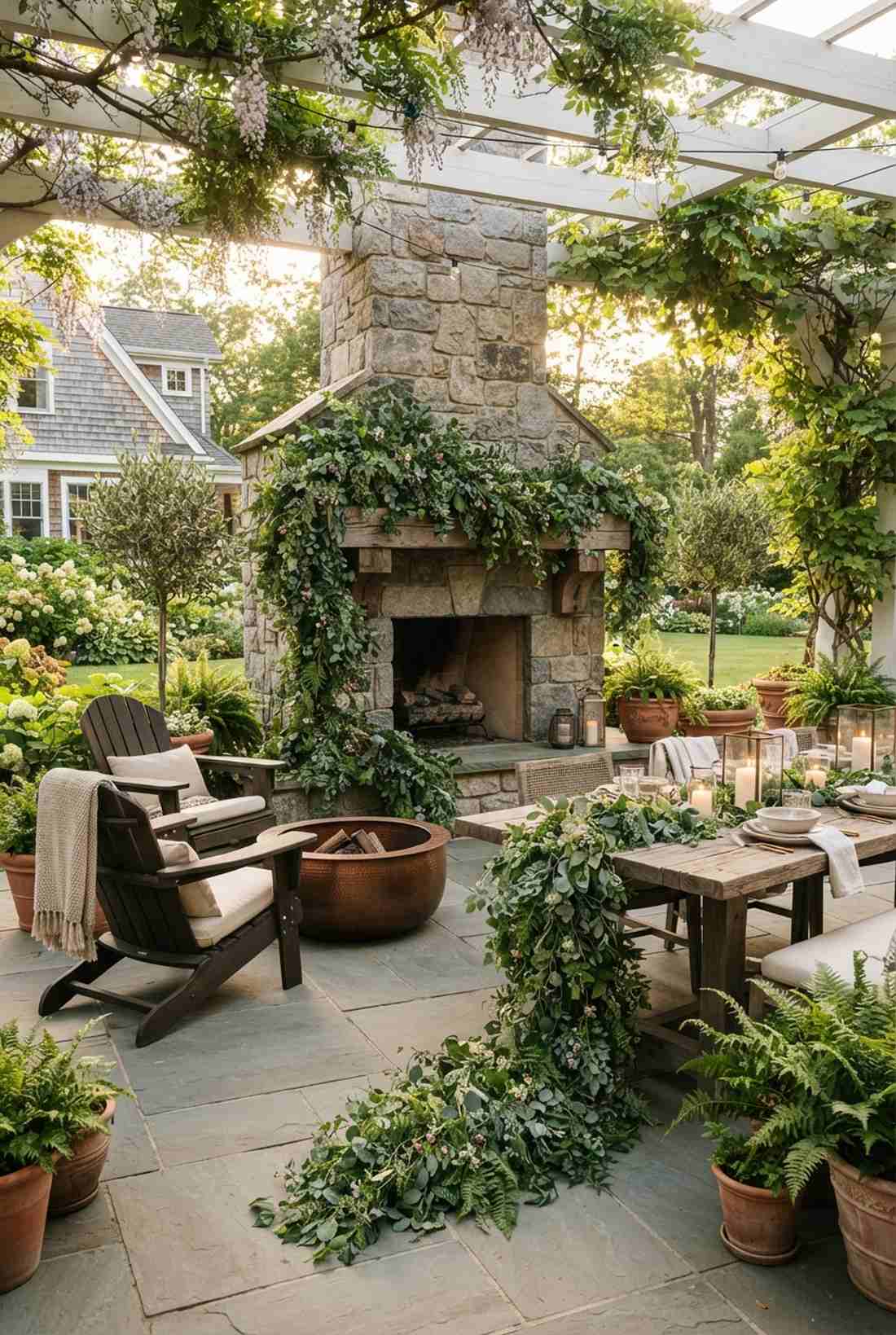 cascading greenery installations