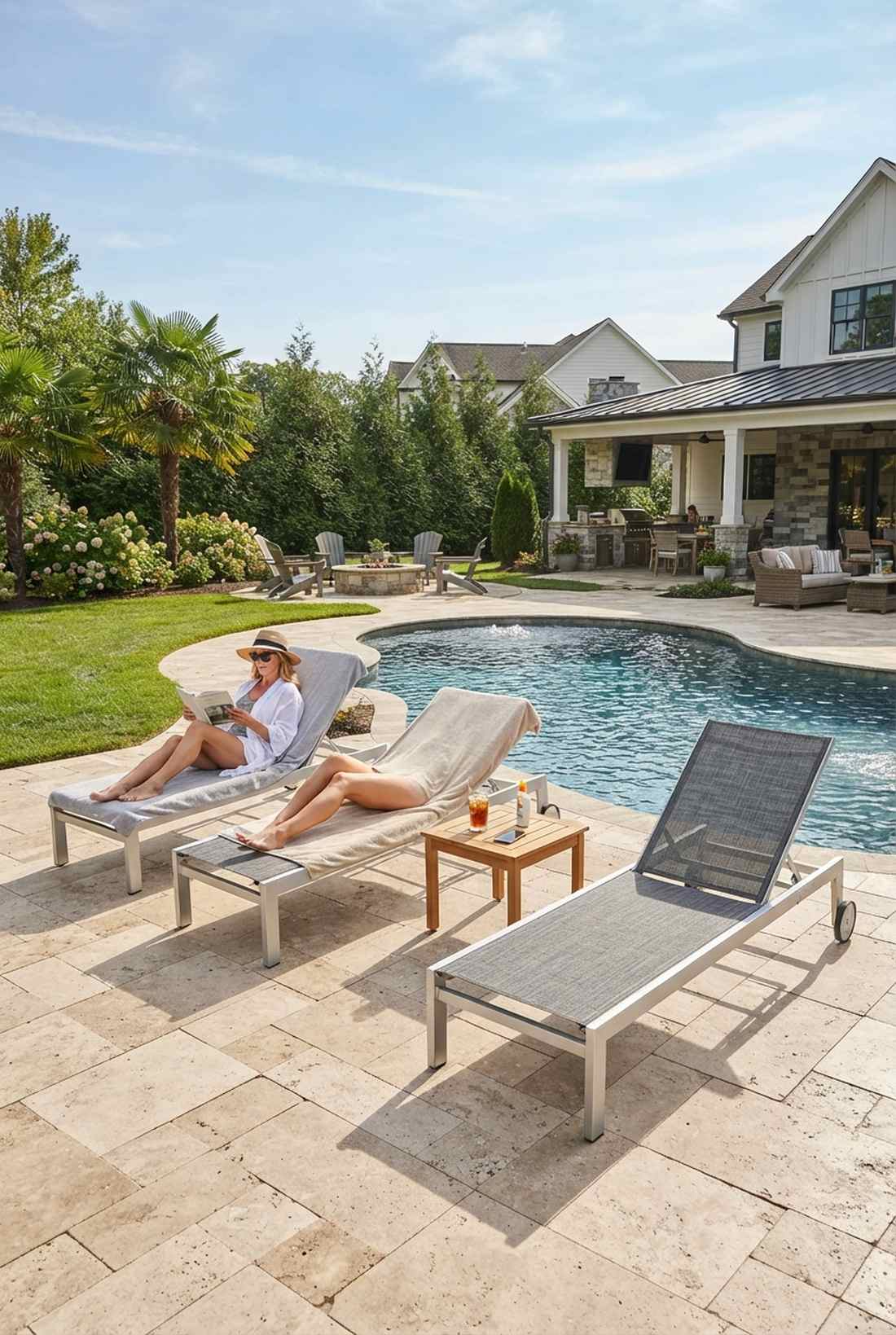 chaise lounges
