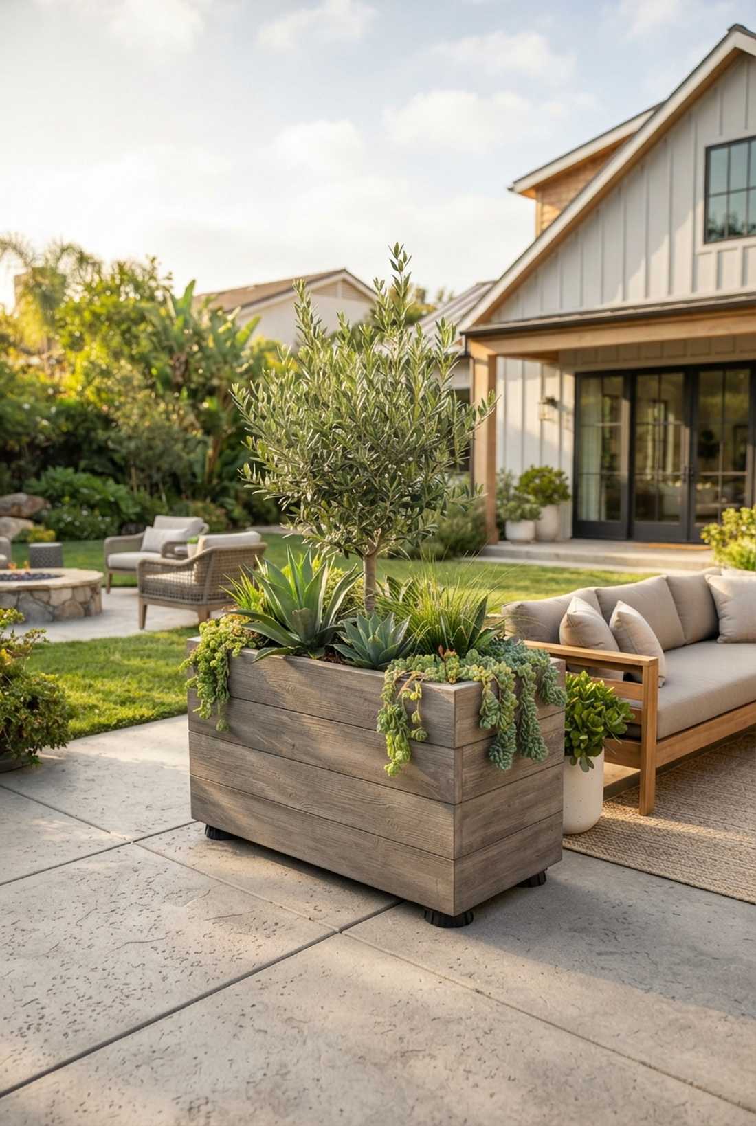 composite woodcrete planters