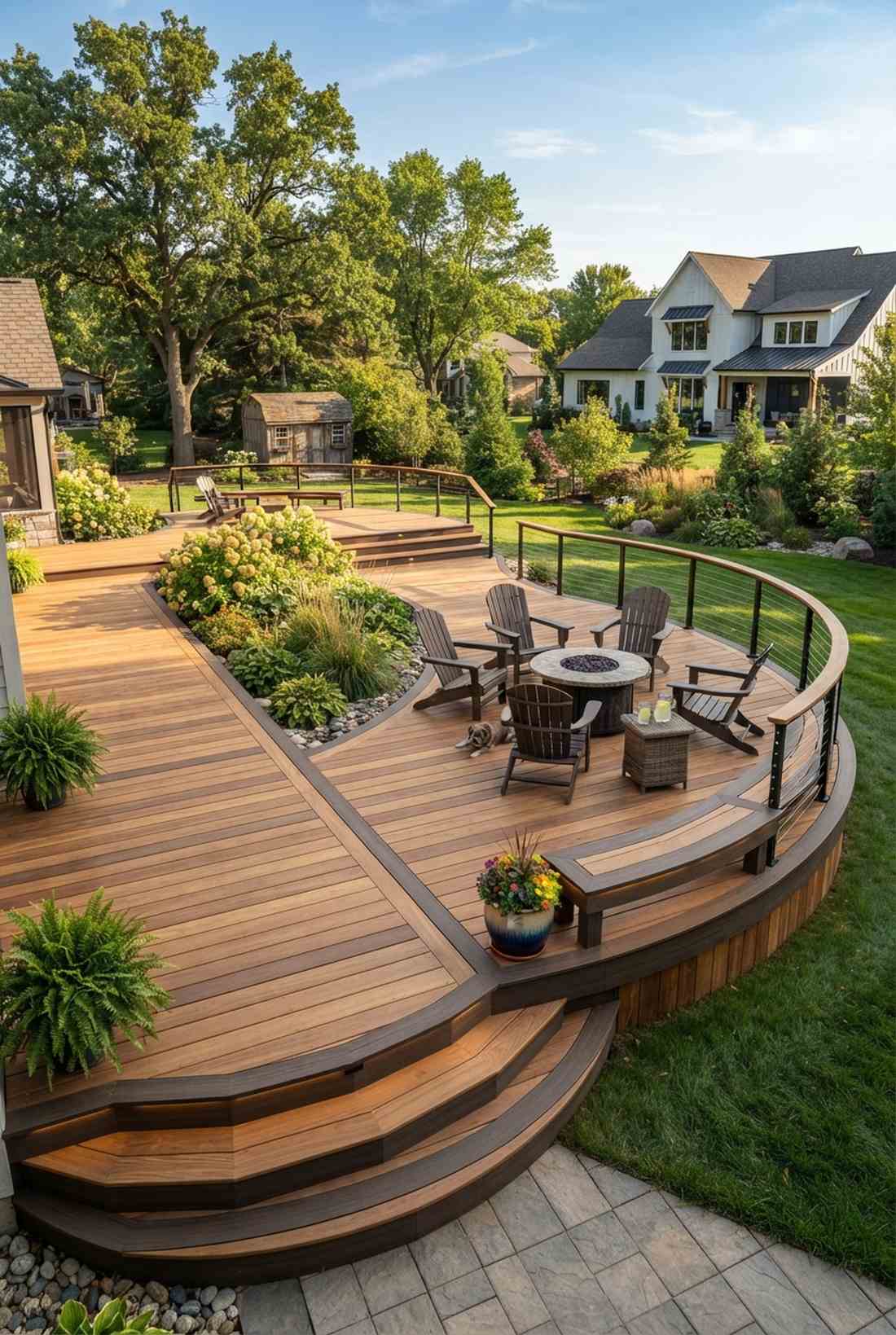 curved deck with straight sections