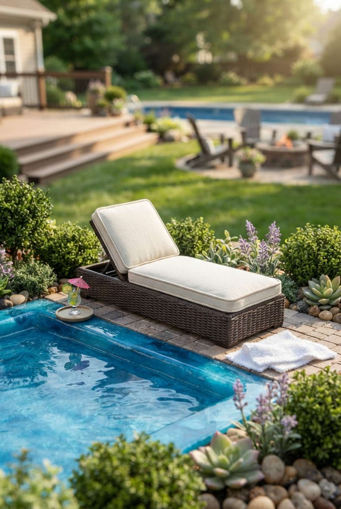 cushioned chaise lounge