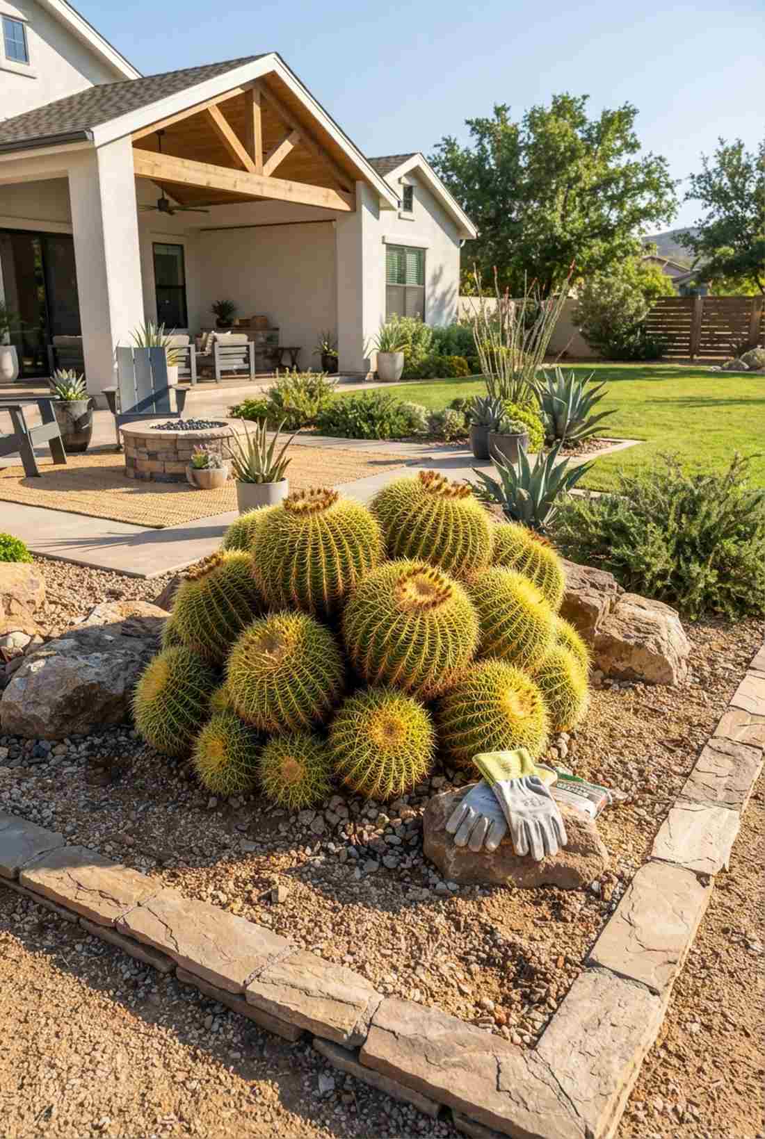 golden barrel cactus cluster