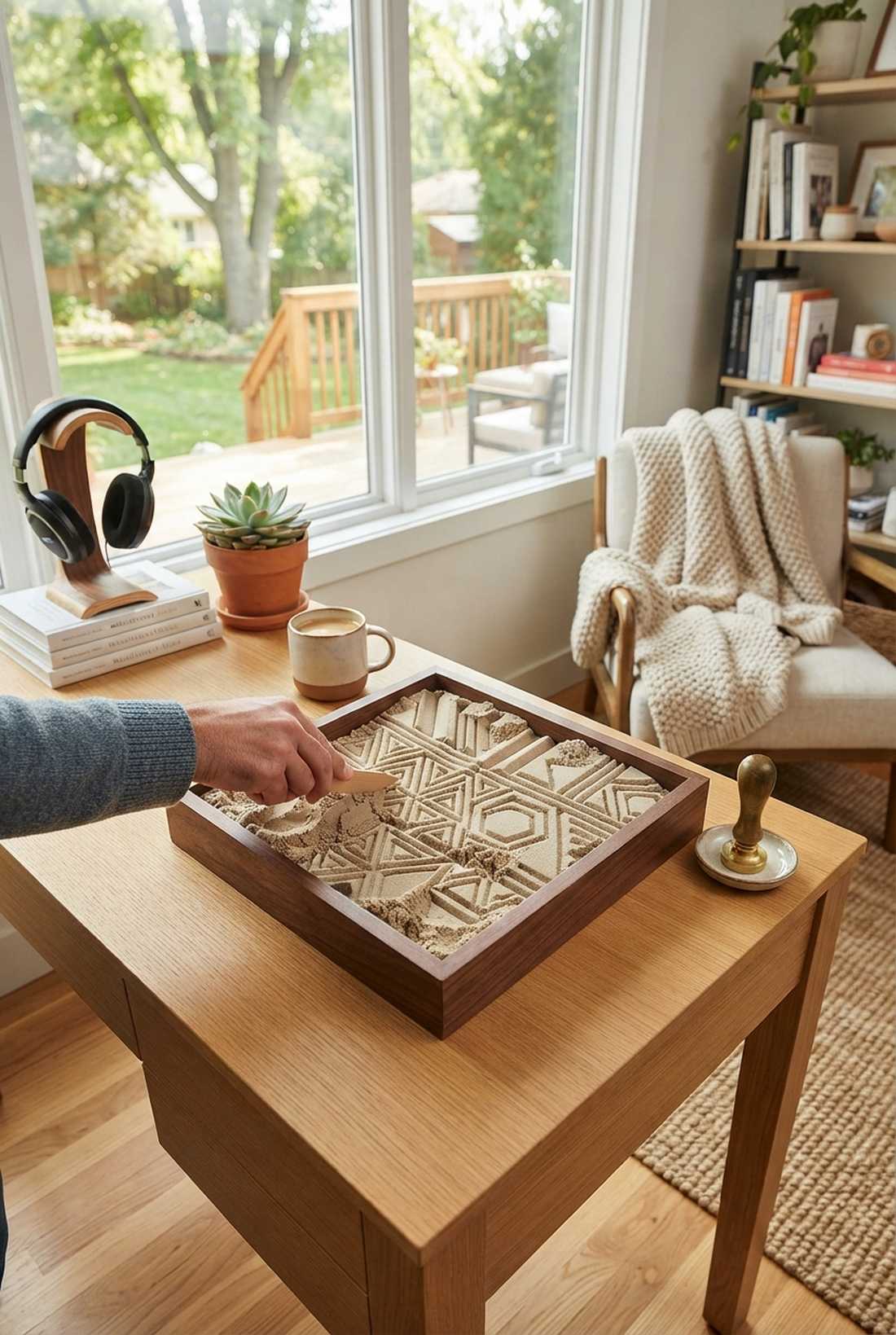 kinetic sand texture garden