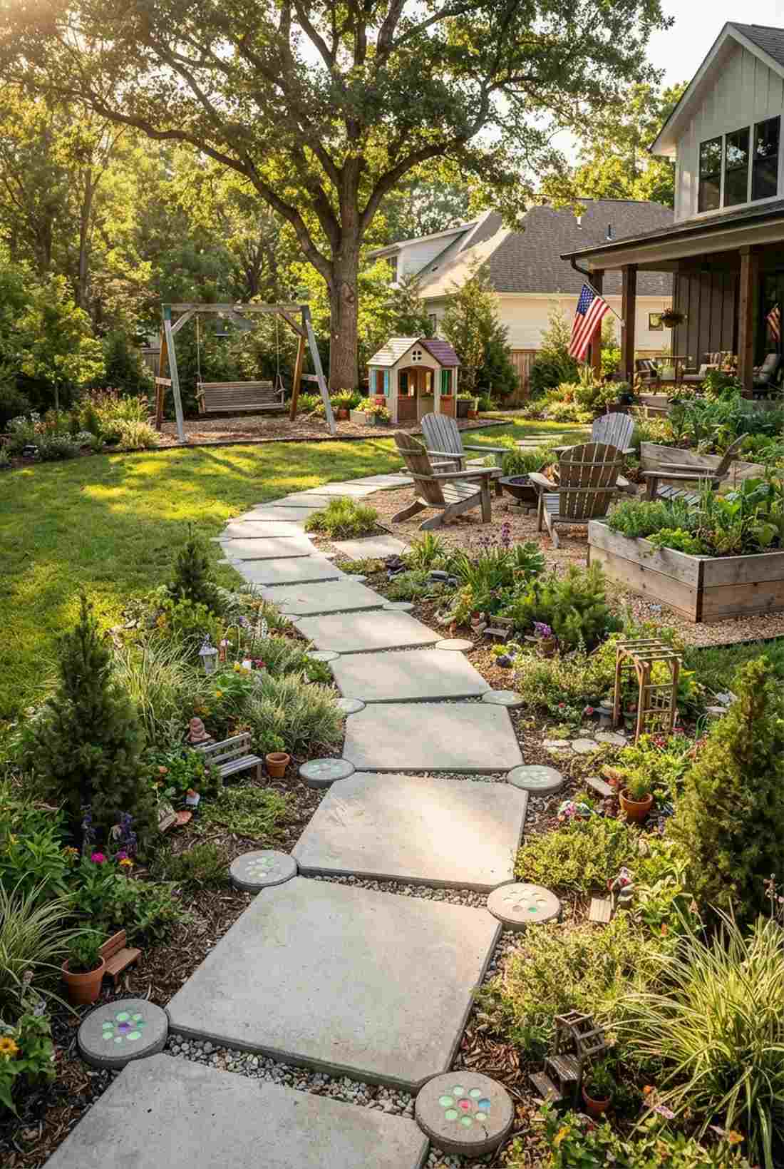 large squares with small round accents