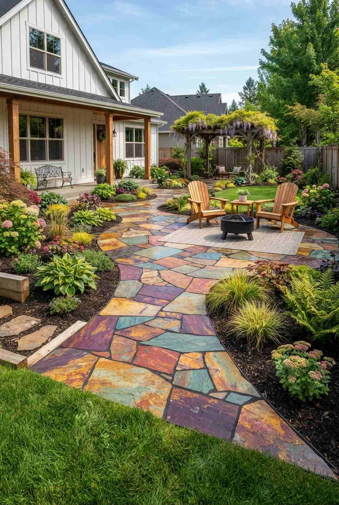 rainbow variegated flagstone artistic