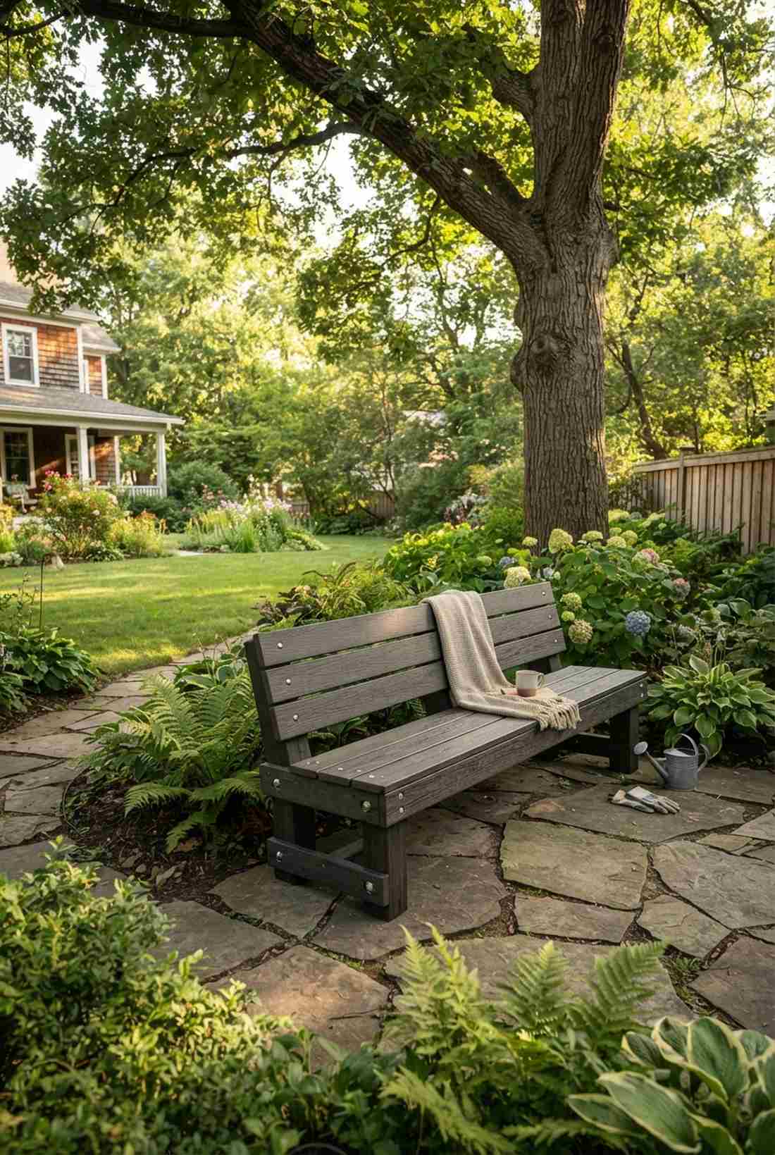 recycled plastic lumber bench