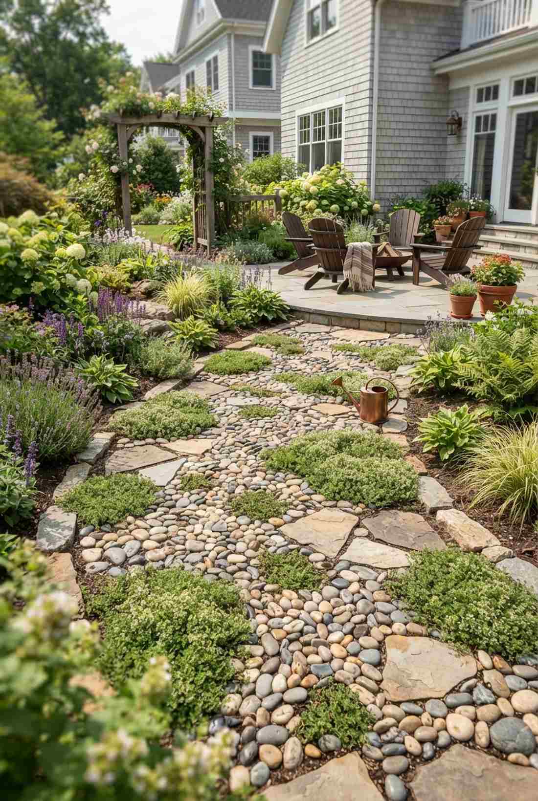 thyme and pebble mosaic
