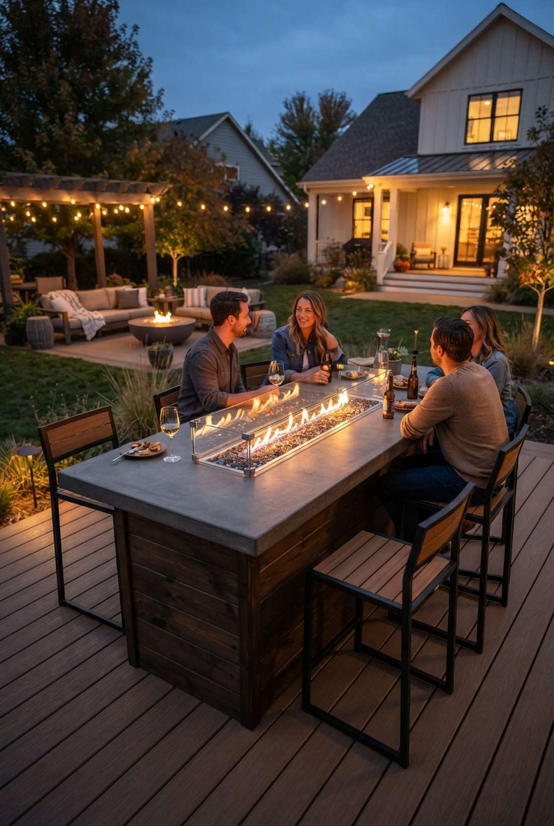 bar with fire pit combo