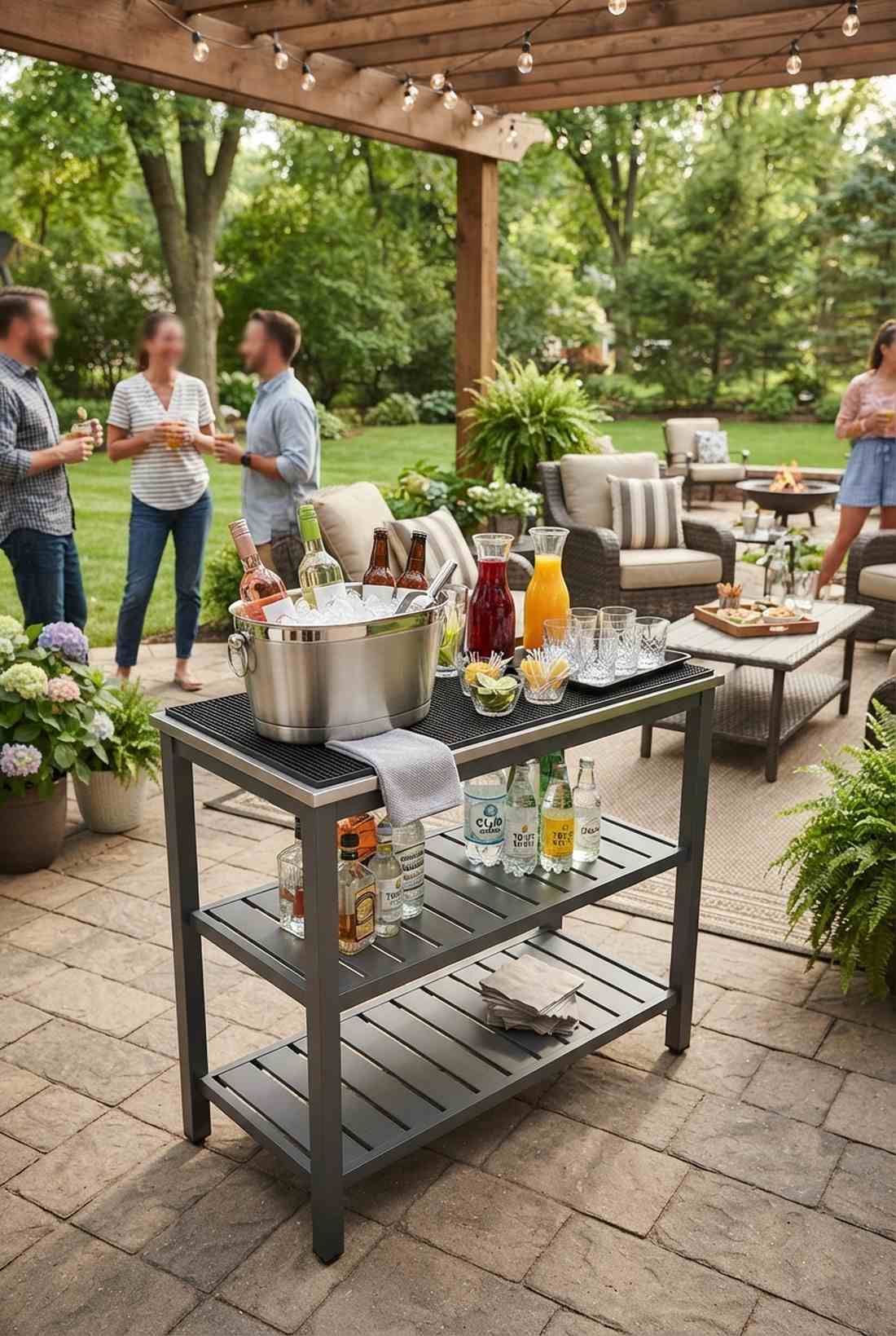 beverage station side table