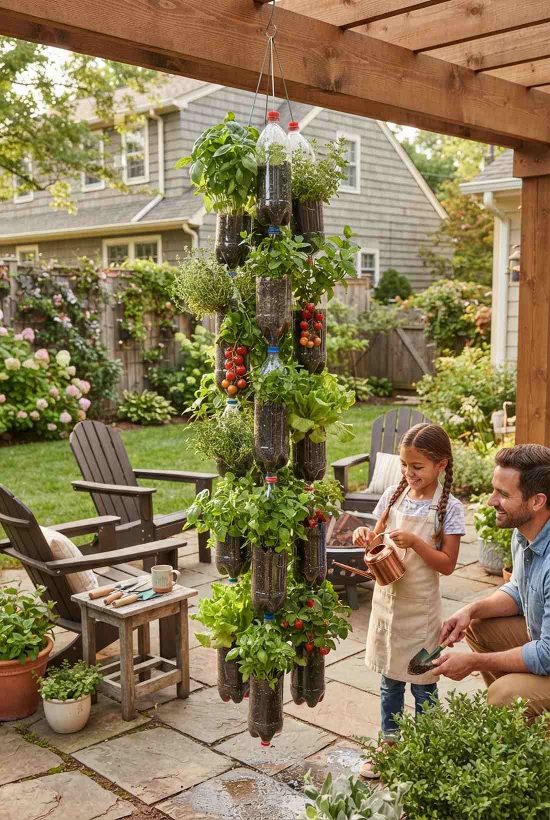 bottle tower garden