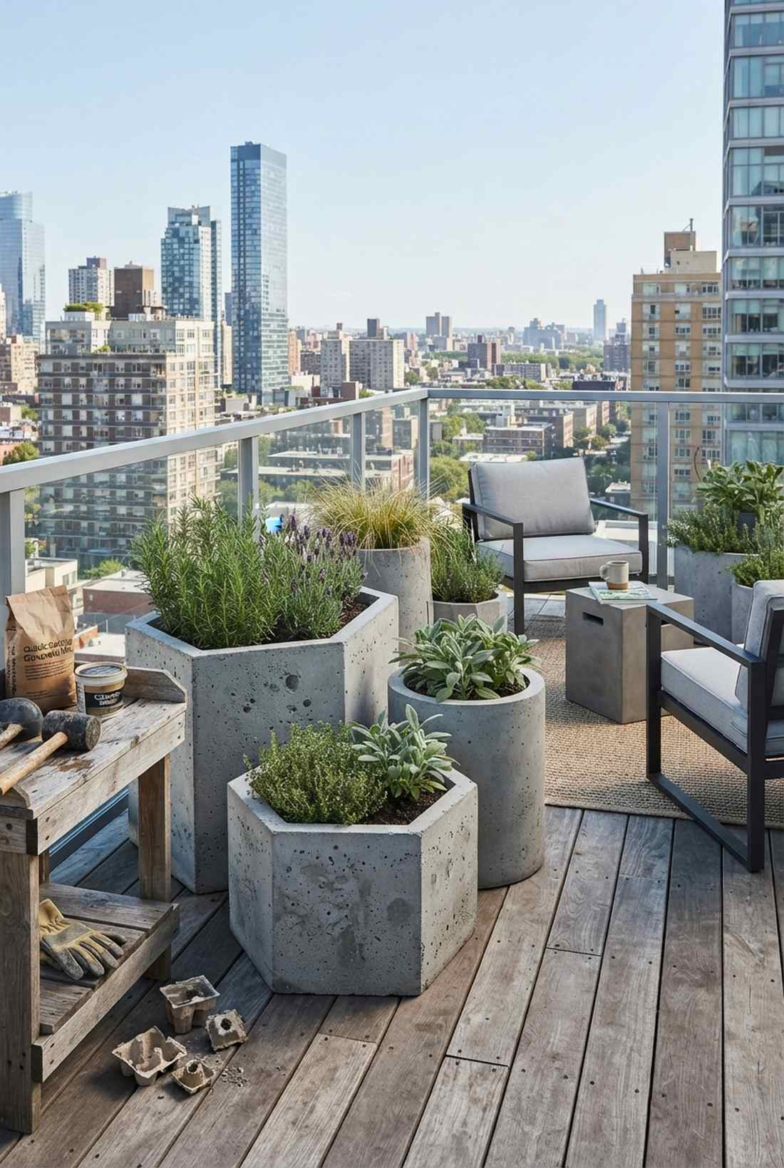 concrete modernist planters