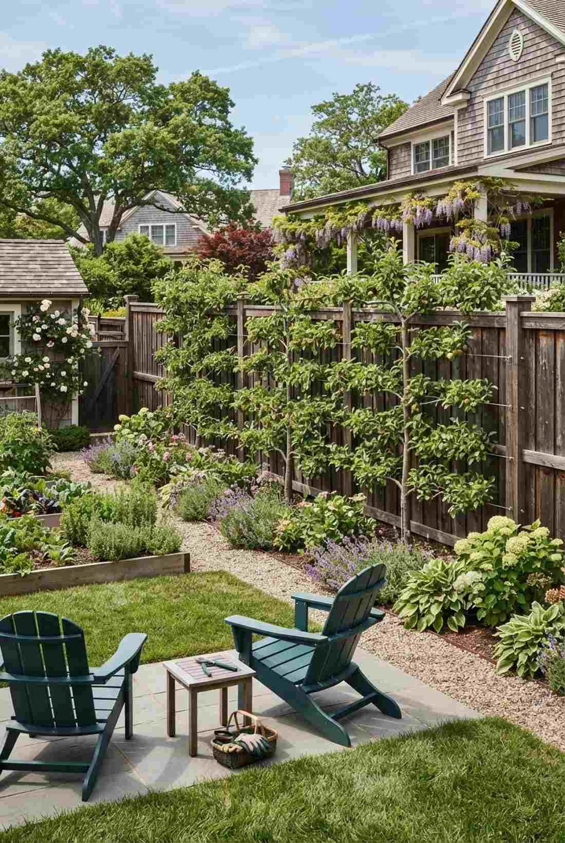 espalier fruit trees against fencing